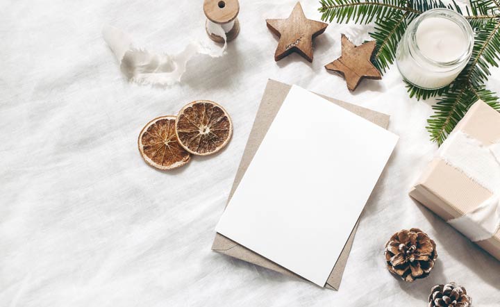 Weihnachtswünsche für die Grußkarte